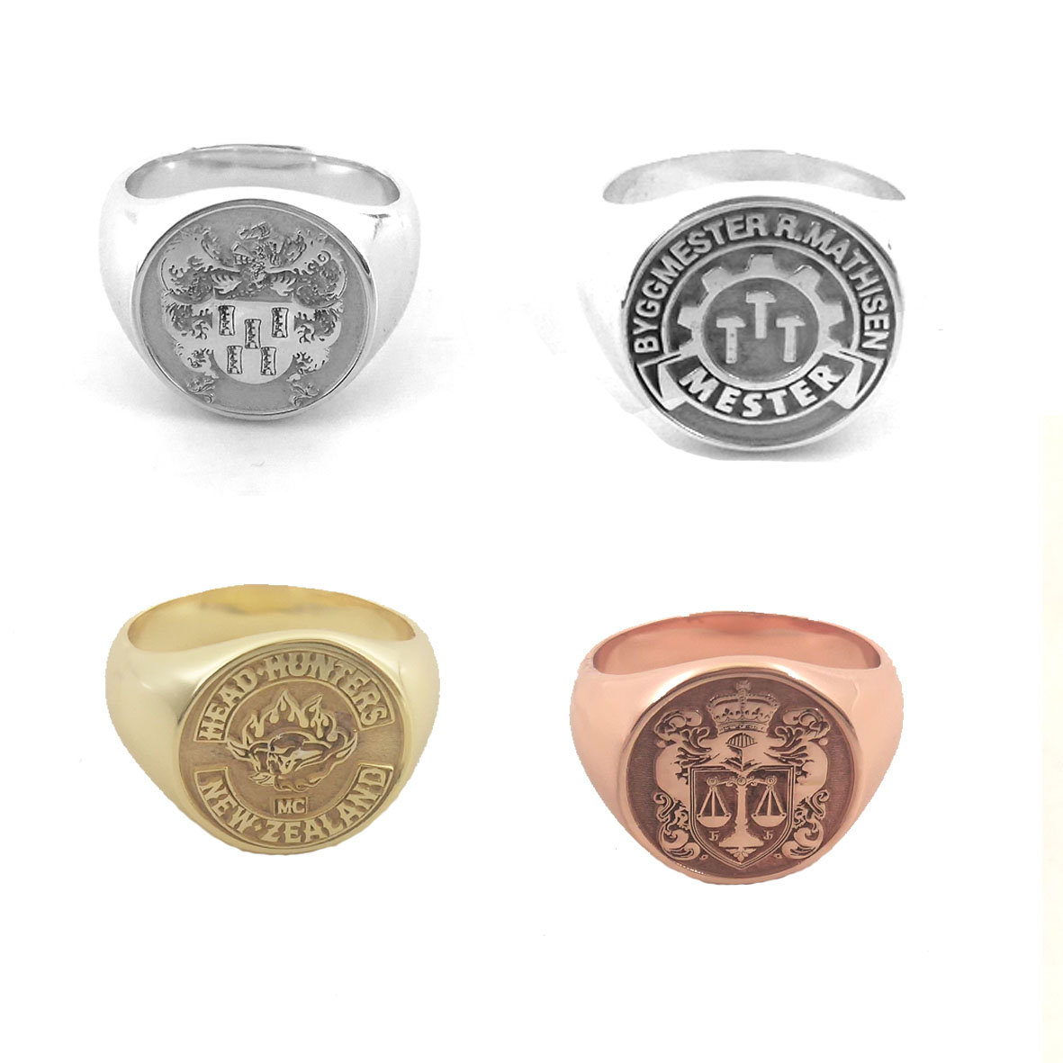 Statement Cocktail Ring - แกะสลักที่กําหนดเอง 17 มม.รอบแหวนแกะสลัก Signet แหวนปรับแต่งแกะสลักตัวอักษรโลโก้แหวนแฟชั่นผู้ชายทองแดงเครื่องประดับ