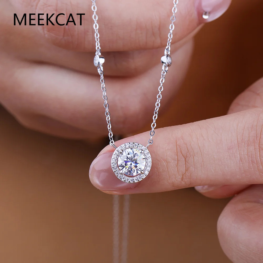 Crystal Choker Necklace - สร้อยคอโมอิสซาไนต์ 1/2/3 กะรัต สำหรับผู้หญิง เงินแท้ 925