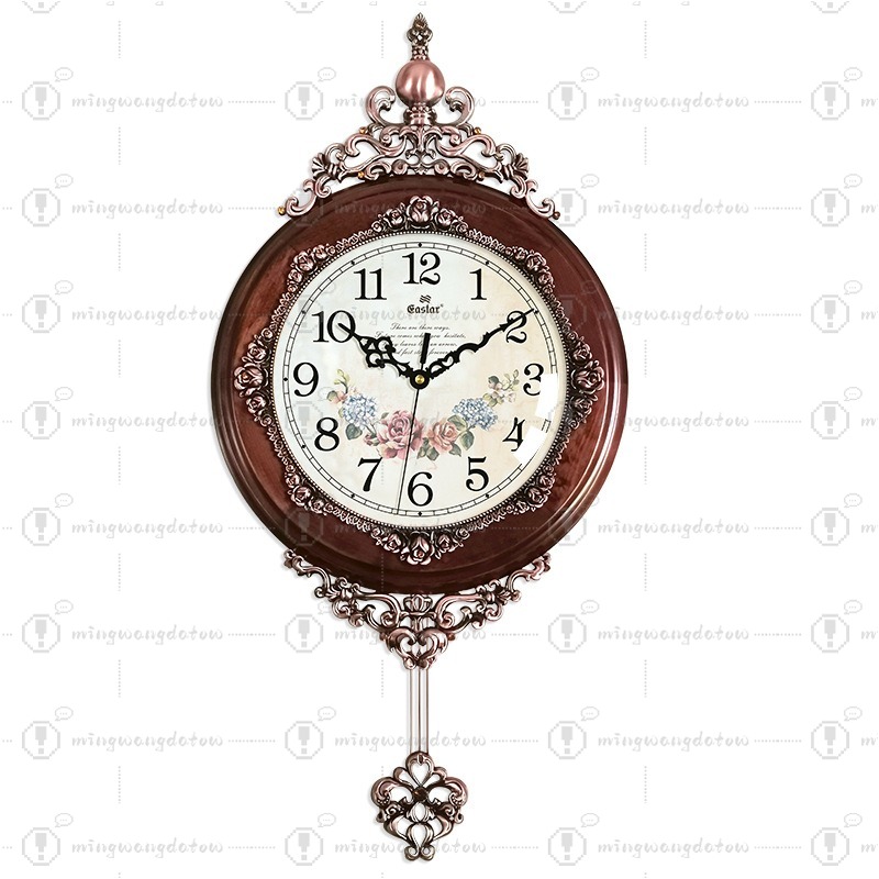 Watches & Jewelry Tsukiu - นาฬิกาแขวนผนังเหล็กและไม้สไตล์ยุโรปย้อนยุค นาฬิกาแขวนผนังแบบเงียบ นาฬิกาตกแต่งศิลปะสำหรับห้องนั่งเล่นที่บ้าน