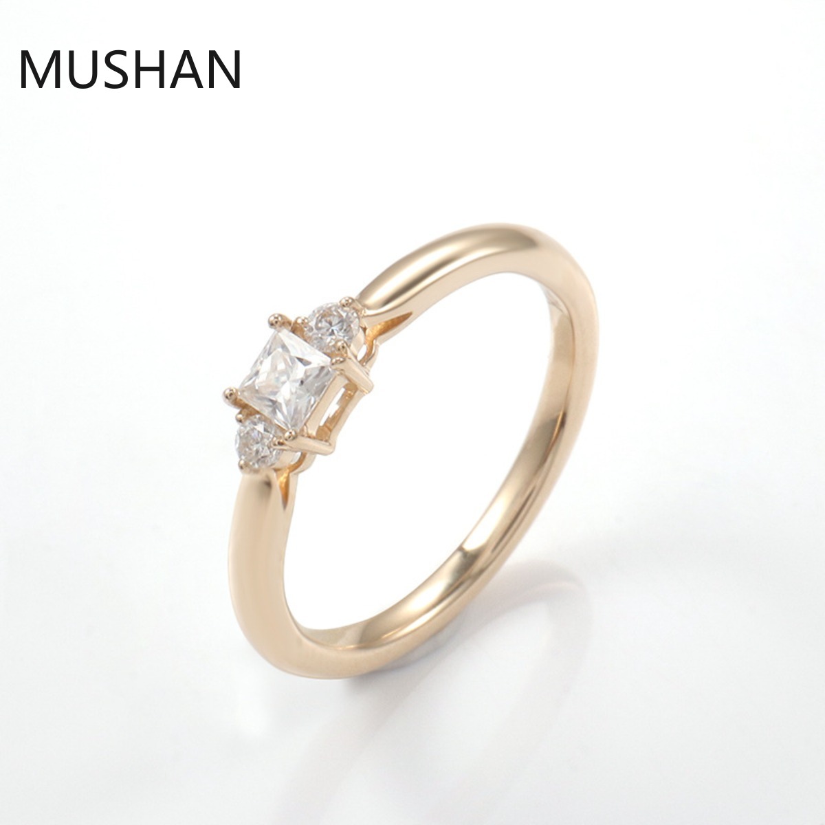 Moissanite Ring - MUSHAN แหวนทองคำ 14K 18K หรูหราสั่งทำพิเศษ พร้อมเพชรโมอิสซาไนต์และอัญมณีเพชรสังเคราะห์