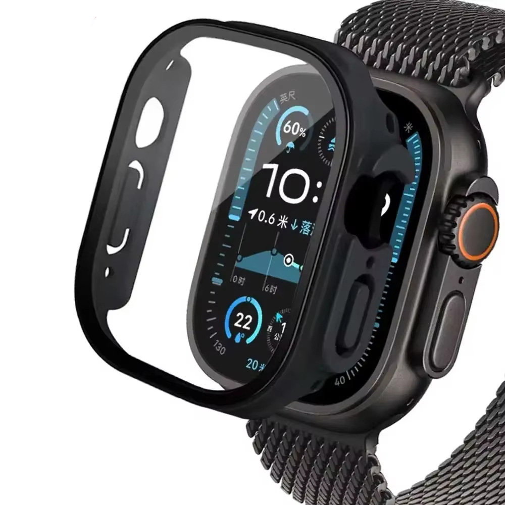 Jewelry Smart Watches - กระจก+เคสสำหรับแอปเปิ้ลวอทช์อัลตร้า 2 3 49 มม.สมาร์ทวอทช์พีซีกันชน+ตัวป้องกันหน้าจอกระจกนิรภัยฝาครอบไอวอทช์ซีรีส์อุปกรณ์เสริม