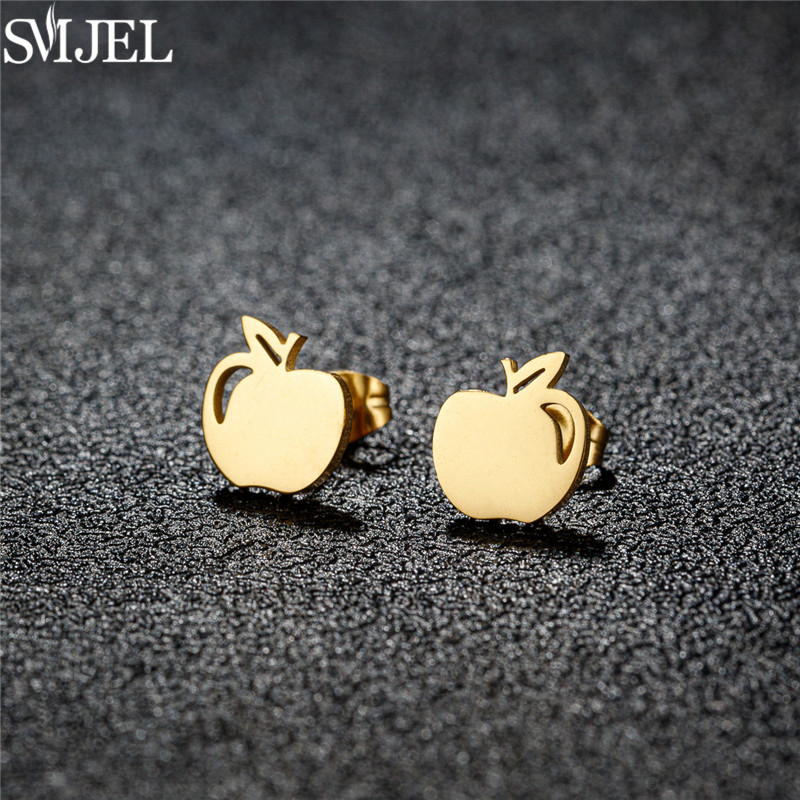 Eve Jewelry & Watches Distribuidor Oficial Rolex Buenos Aires - ตลกสแตนเลส Apple สตั๊ดต่างหูผู้หญิงคลาสสิกผลไม้เครื่องประดับต่างหู Christmas Eve เจาะหูตกแต่ง