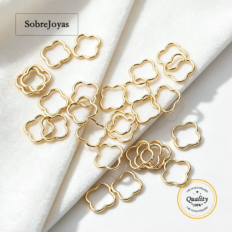 Sterling Silver Ring - ห่วงกลมรูปใบโคลเวอร์สี่แฉกขนาด 10 มม. เงินแท้ 925 สำหรับทำเครื่องประดับ