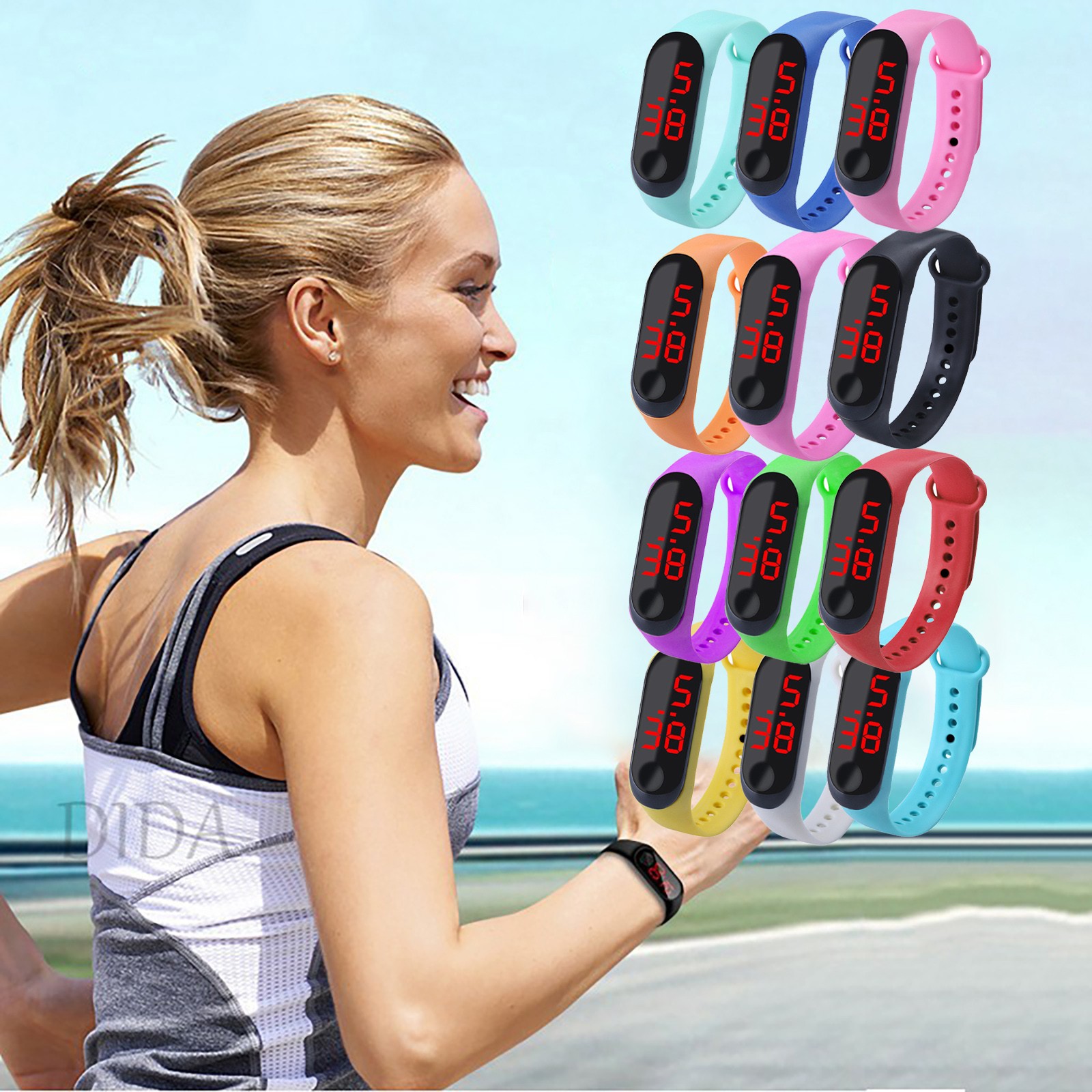 Jewelry Smart Watches - กีฬากลางแจ้งสร้อยข้อมือนาฬิกาอิเล็กทรอนิกส์กีฬานาฬิกา Casual Bracele นาฬิกานาฬิกาข้อมือ часынаруSmartwatch สําหรับเด็ก