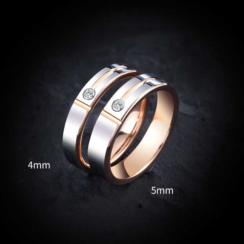 Moissanite Ring - แหวนแต่งงานสำหรับผู้ชายผู้หญิงแหวนเพชรโมอิสสังเคราะห์ทำจากทังสเตนแผ่นทองคำสีกุหลาบสำหรับผู้ชายและผู้หญิง