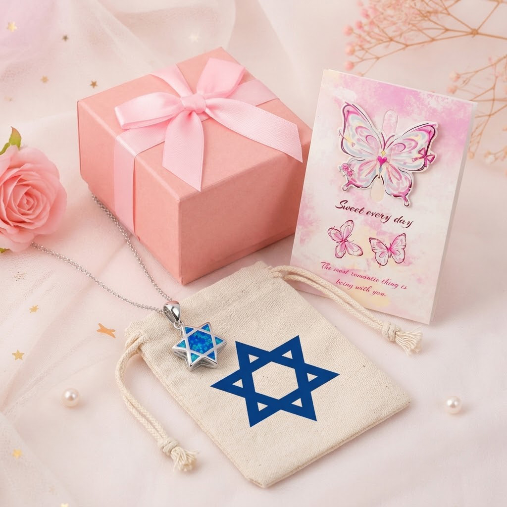 Jewelry & Watches Sp Z Oo Ul Frezerów 3 - จี้สร้อยคอรูปดาวหกแฉกโอปอลแบบกลับด้านได้ เครื่องรางป้องกันภัยแบบยิว สร้อยเงิน ของขวัญสำหรับผู้หญิง