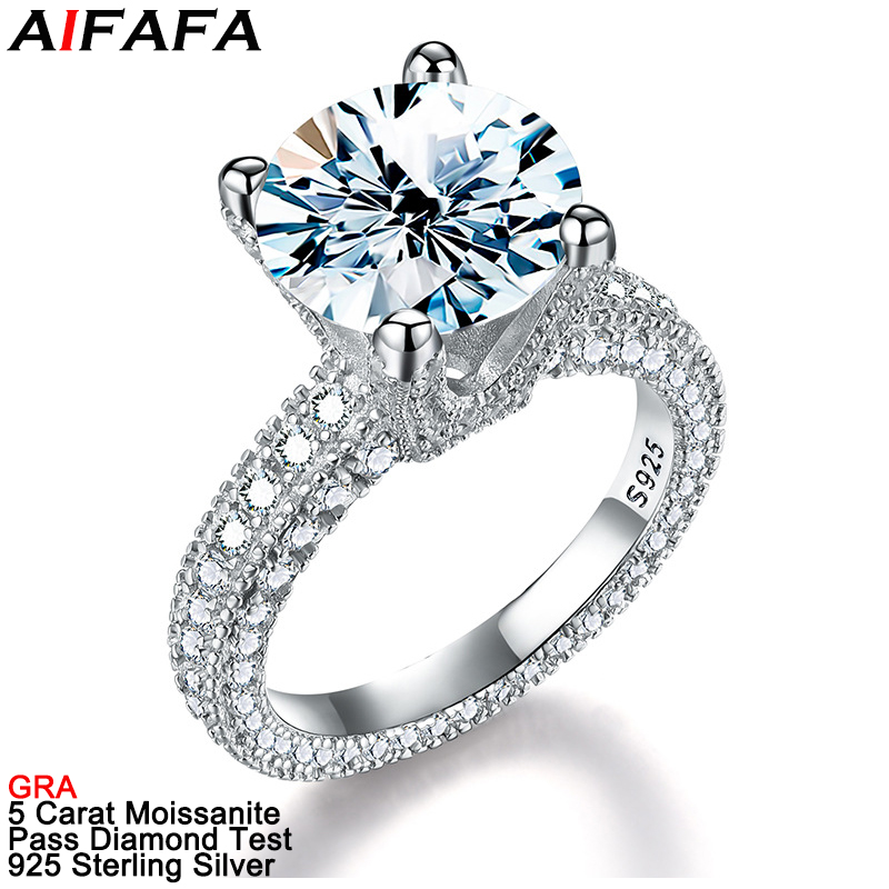 แหวนเพชรโมอิสซาไนต์แท้ 5 กะรัต - Sterling Silver Ring บทวิจารณ์และราคา