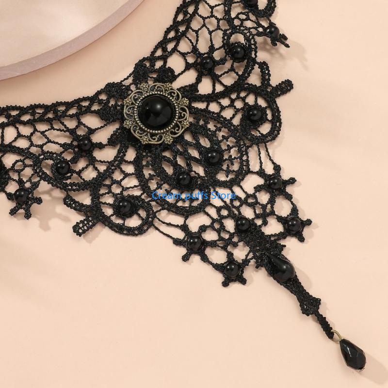50LE ลูกไม้สร้อยคอ Choker Goth - Crystal Choker Necklace บทวิจารณ์และราคา