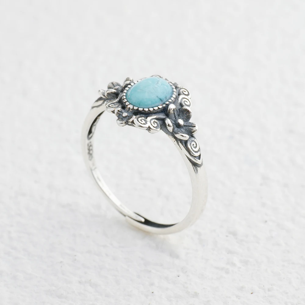 แหวนเงินแท้ 925 วินเทจ ประดับด - Birthstone Ring Set บทวิจารณ์และราคา