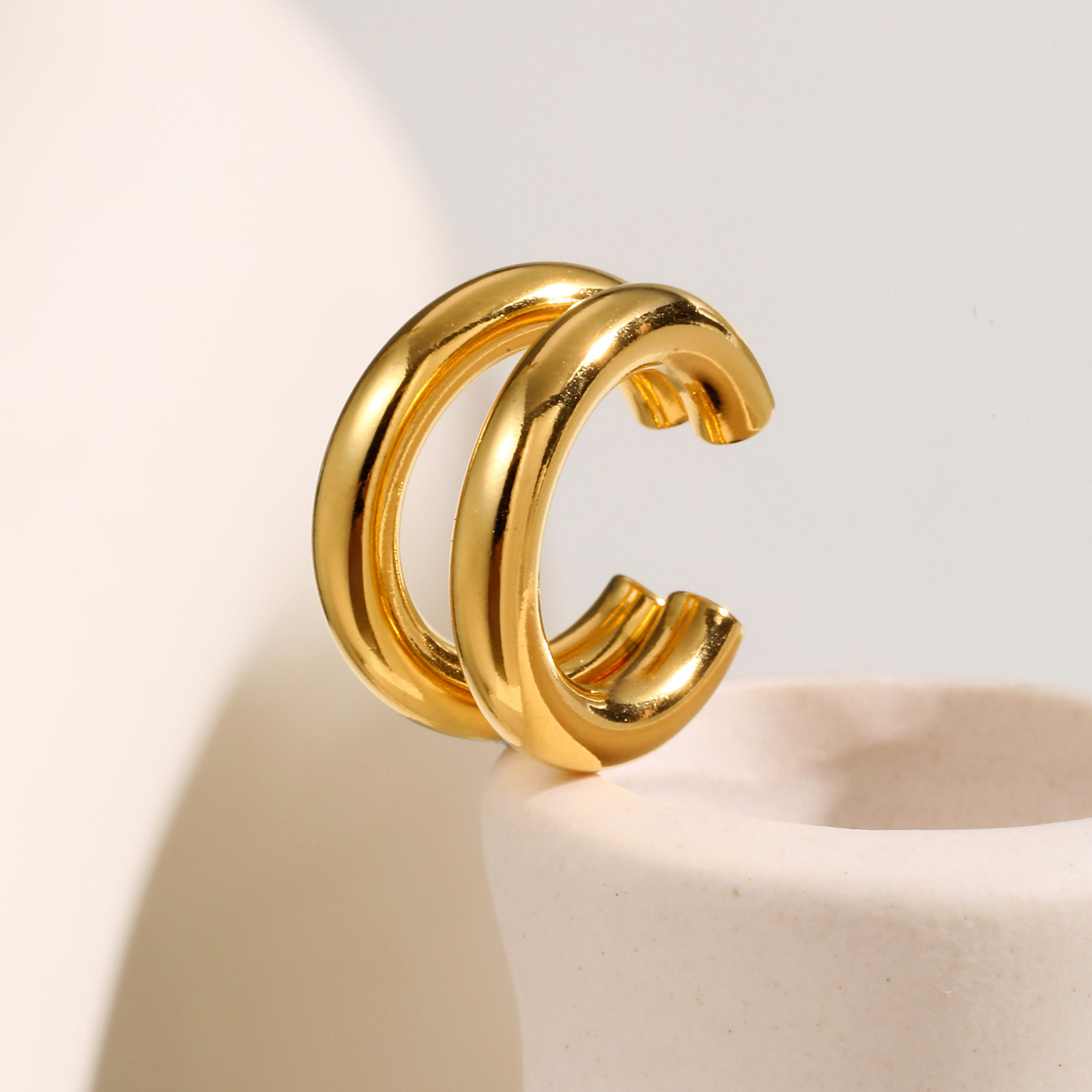 ต่างหูแบบหนีบ รูปทรงตัว C หนา  - Ear Cuff No Piercing บทวิจารณ์และราคา