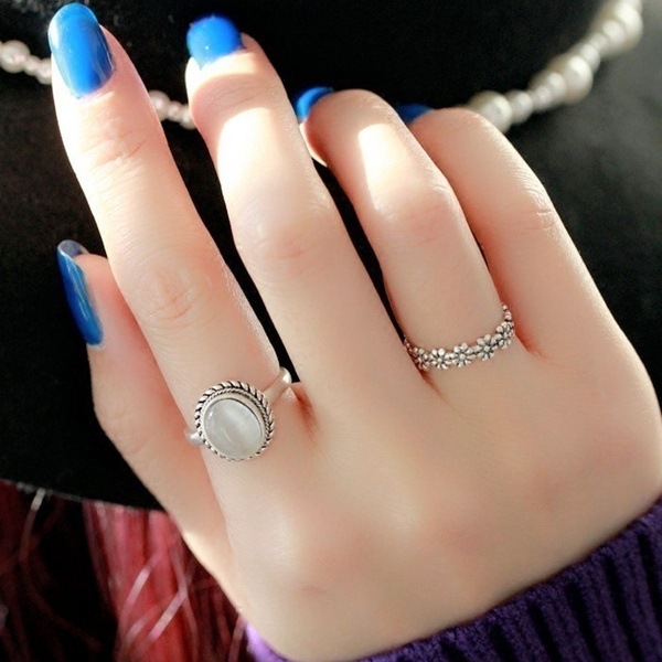 แหวนเงินแท้ 925 สไตล์วินเทจ ลา - Statement Cocktail Ring บทวิจารณ์และราคา