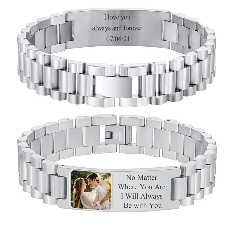 ภาพที่กําหนดเองข้อความสร้อยข้อ - Jewelry Watches Men บทวิจารณ์และราคา