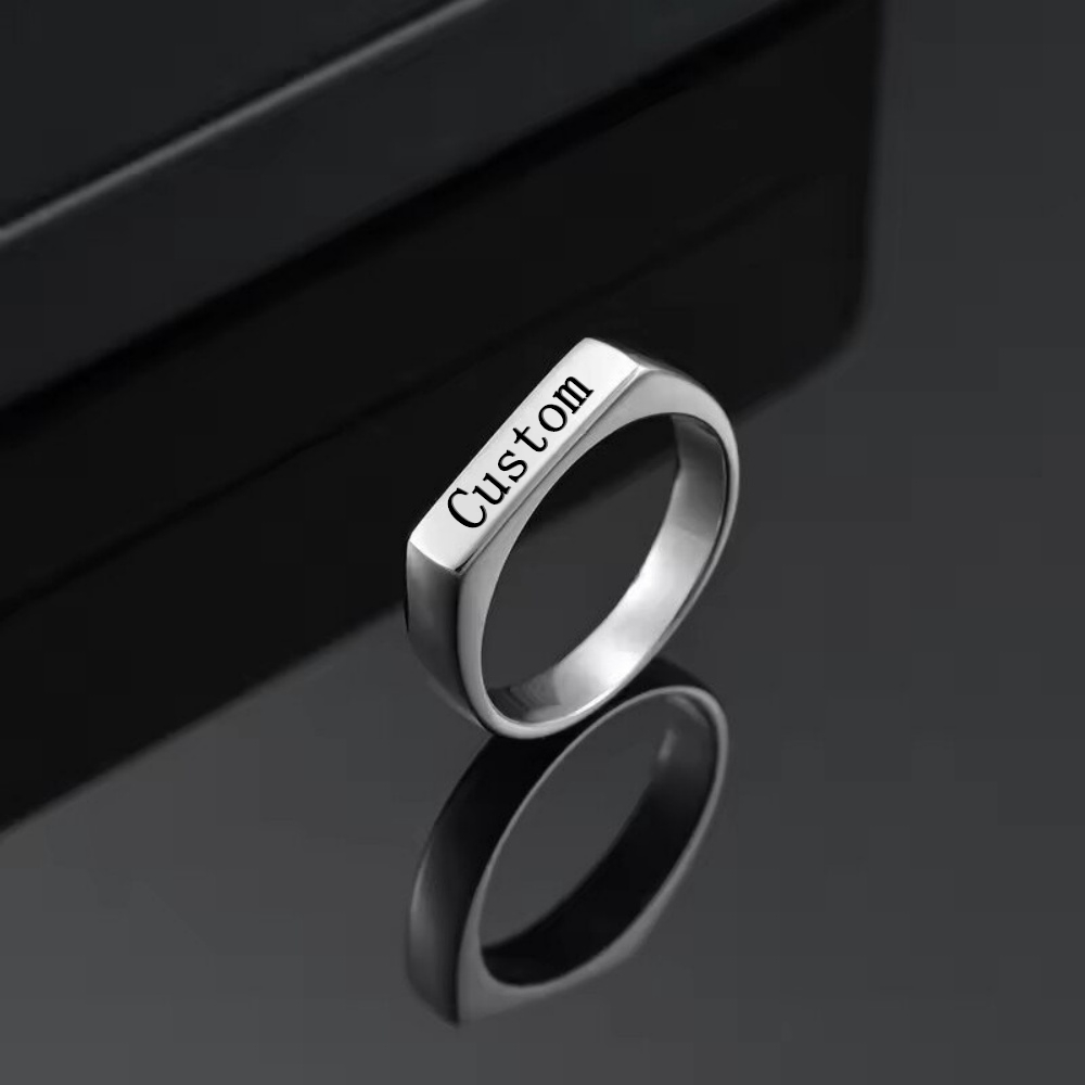 แหวนสลักชื่อ รูปภาพ สแตนเลสสตี - Statement Cocktail Ring บทวิจารณ์และราคา