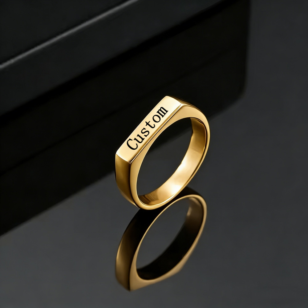 แหวนสลักชื่อ รูปภาพ สแตนเลสสตี - Statement Cocktail Ring บทวิจารณ์และราคา