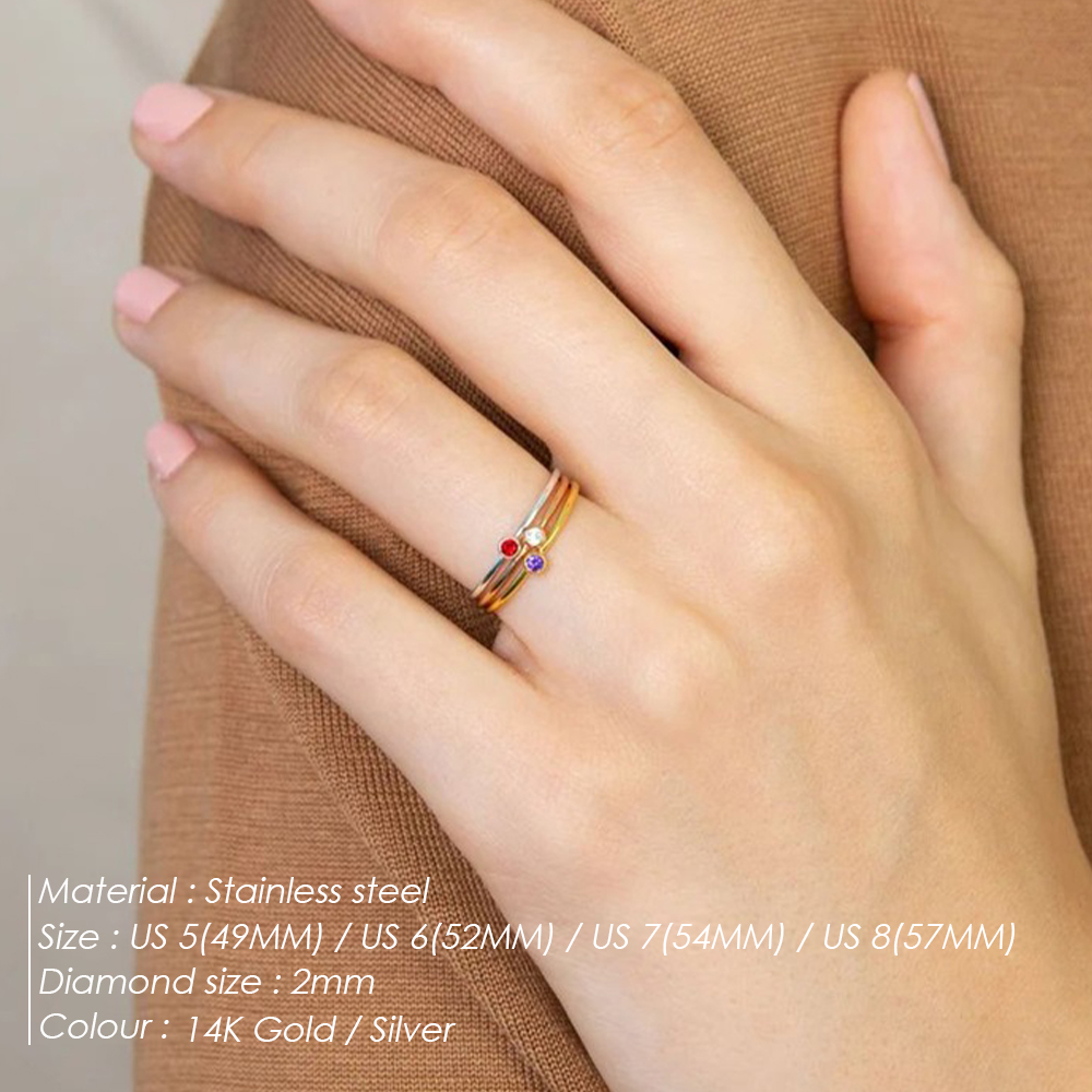 แหวนสแตนเลสสตีล EMANCO ประดับพ - Birthstone Ring Set บทวิจารณ์และราคา