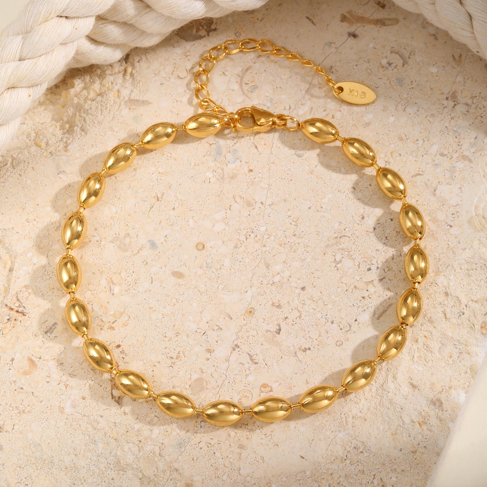 สแตนเลสรักบี้ลูกปัดสร้อยข้อเท้ - Jc Jewelry & Watches บทวิจารณ์และราคา