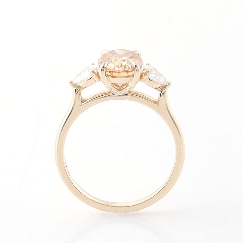 Provence 10K สีเหลืองทองสามแหว - Moissanite Ring บทวิจารณ์และราคา