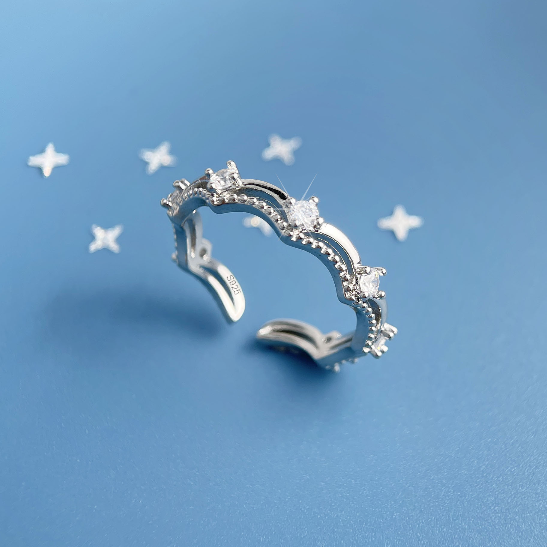 แหวนเงินแท้ 925 สำหรับผู้หญิง  - Statement Cocktail Ring บทวิจารณ์และราคา