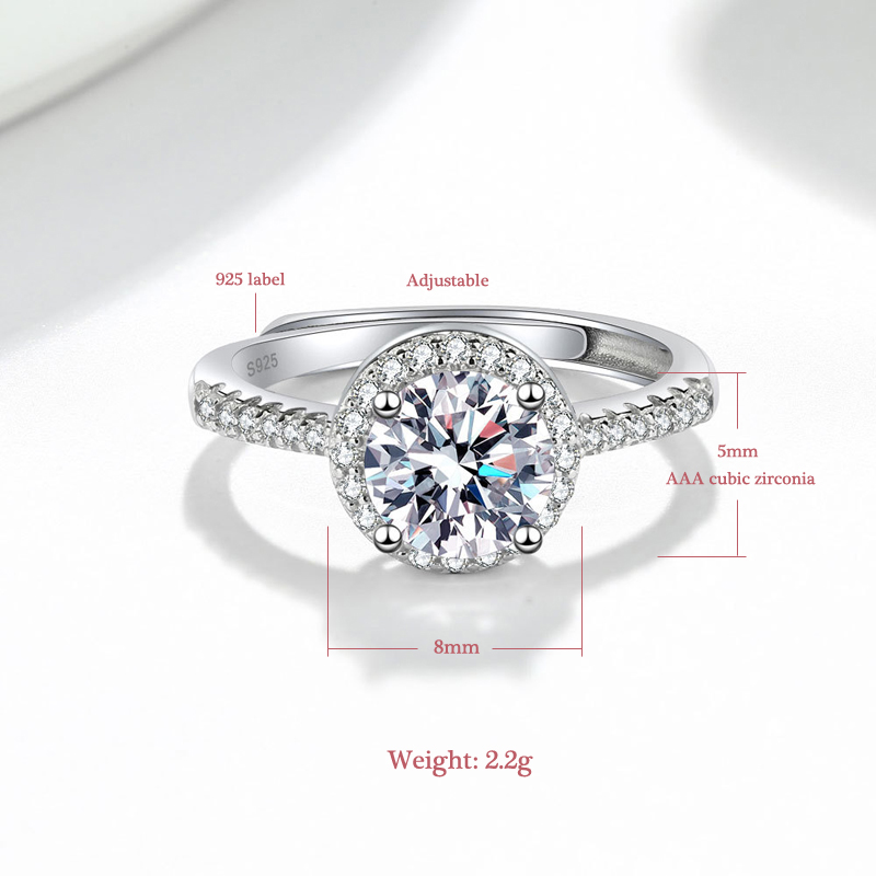 ใหม่ 925 เงินสเตอร์ลิงรอบ AAA  - Statement Cocktail Ring บทวิจารณ์และราคา