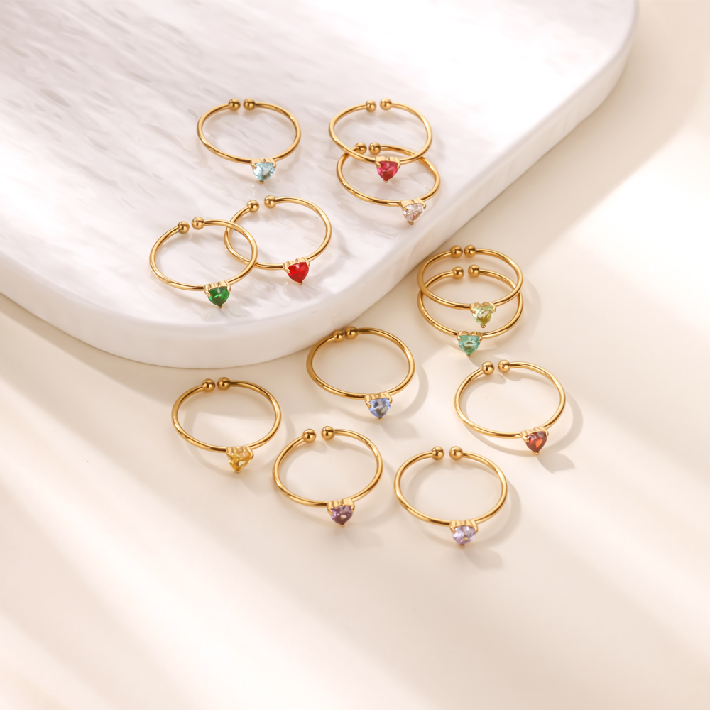 12 Birthstone Zirconia แหวนหัว - Birthstone Ring Set บทวิจารณ์และราคา