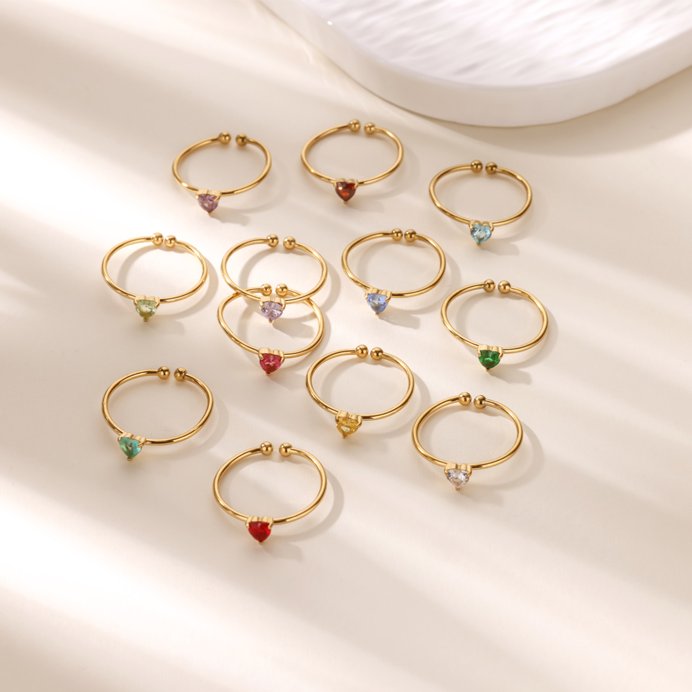 12 Birthstone Zirconia แหวนหัว - Birthstone Ring Set บทวิจารณ์และราคา