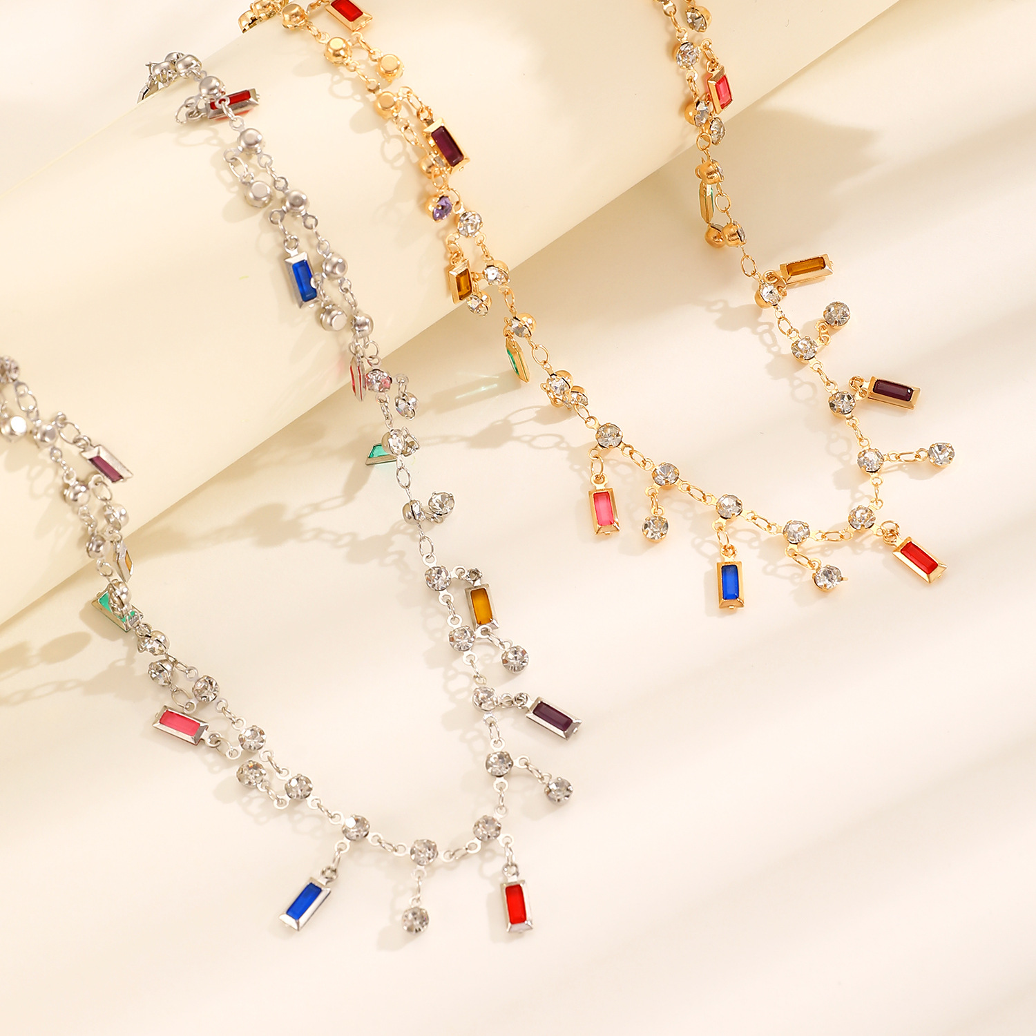 แฟชั่นโดพามีนสร้อยคอคริสตัลสีส - Crystal Choker Necklace บทวิจารณ์และราคา