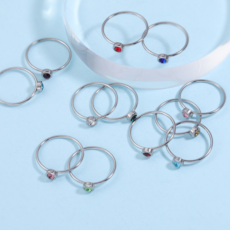 สแตนเลส Birthstone แหวนคริสตัล - Birthstone Ring Set บทวิจารณ์และราคา
