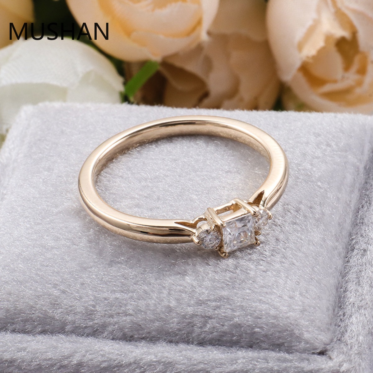 MUSHAN แหวนทองคำ 14K 18K หรูหร - Moissanite Ring บทวิจารณ์และราคา