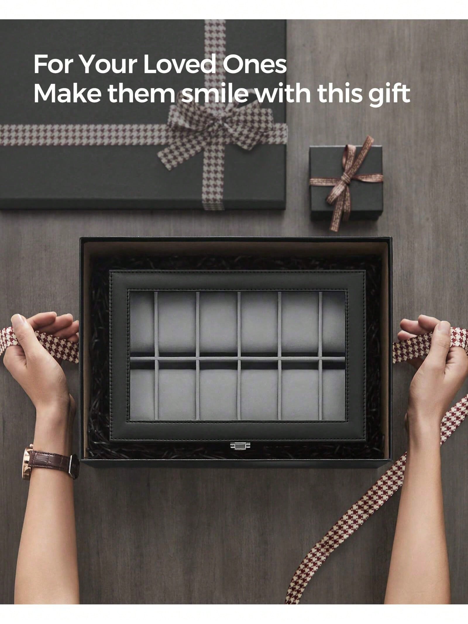 กล่องเก็บนาฬิกาแบบล็อคได้ 12 ช - Watch Display Box บทวิจารณ์และราคา
