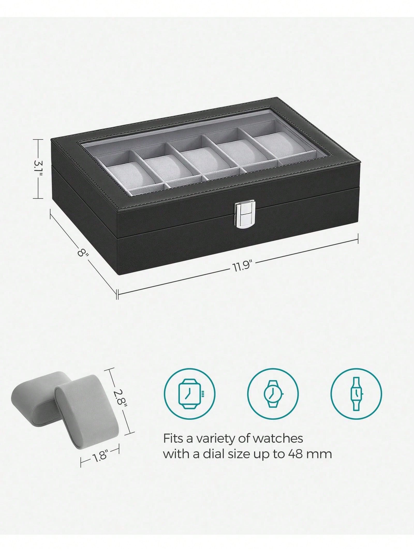 กล่องเก็บนาฬิกาแบบล็อคได้ 12 ช - Watch Display Box บทวิจารณ์และราคา