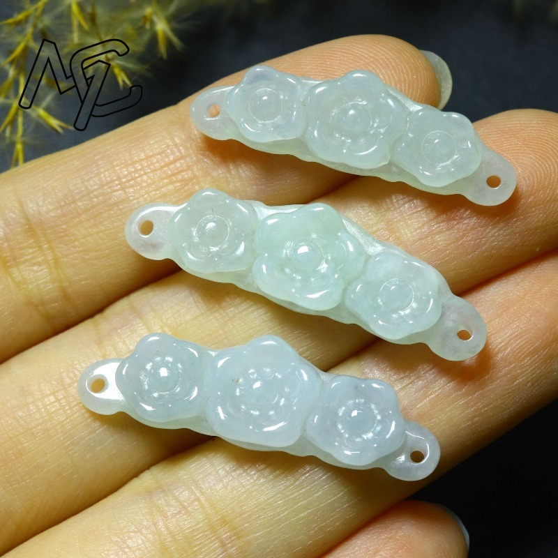 1 ชิ้น จี้หยกธรรมชาติรูปดอกไม้ - Jewelry & Watches Sp Z Oo Ul Frezerów 3 บทวิจารณ์และราคา