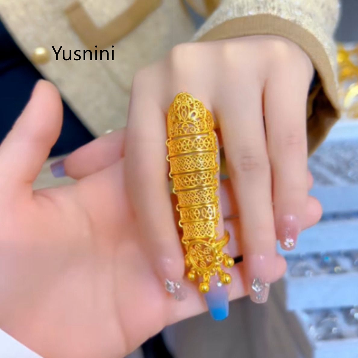 แหวนทองชุบ 24K สไตล์ชาติพันธุ์ - Statement Cocktail Ring บทวิจารณ์และราคา