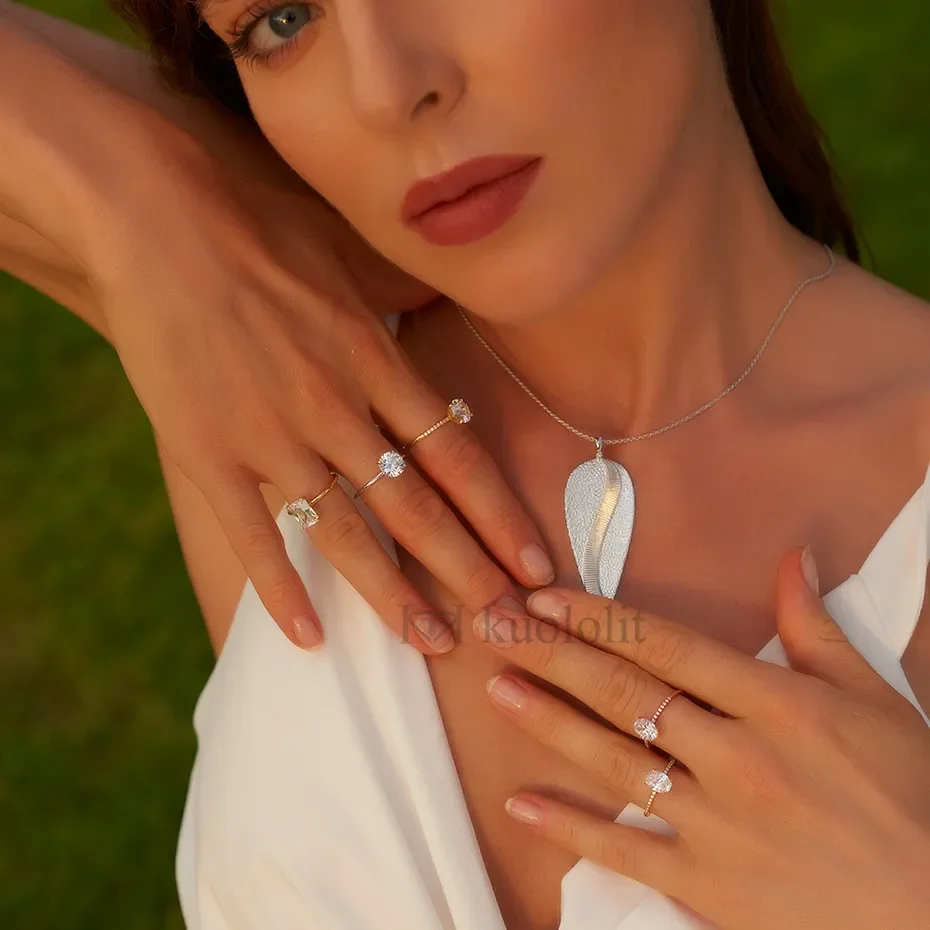 แหวนหมั้นและแต่งงานสำหรับผู้หญ - Moissanite Ring บทวิจารณ์และราคา