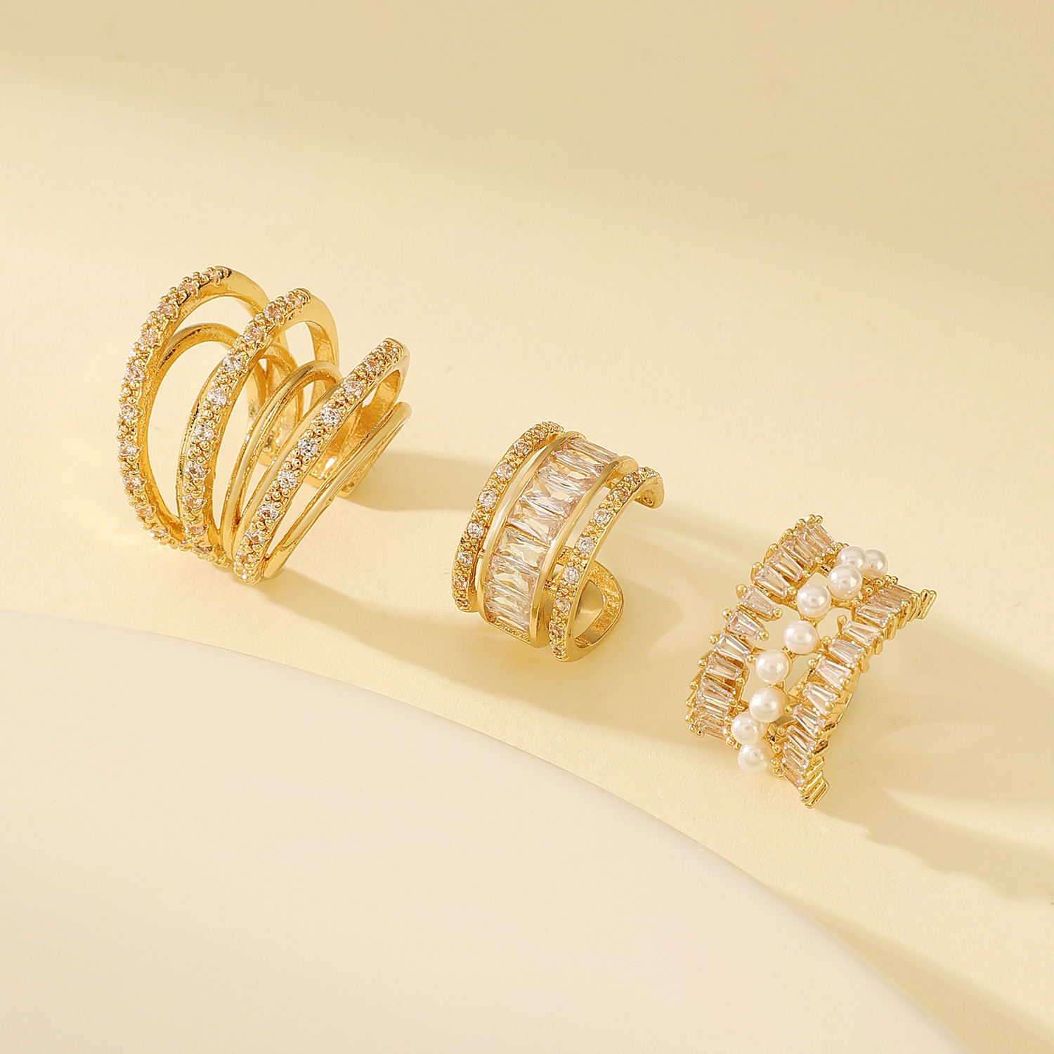 เกาหลีแฟชั่นZircon Ear Clipต่า - Ear Cuff No Piercing บทวิจารณ์และราคา