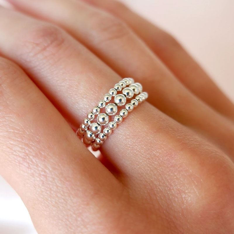 แหวนคริสตัล วางซ้อนกันได้ ลูกป - Birthstone Ring Set บทวิจารณ์และราคา
