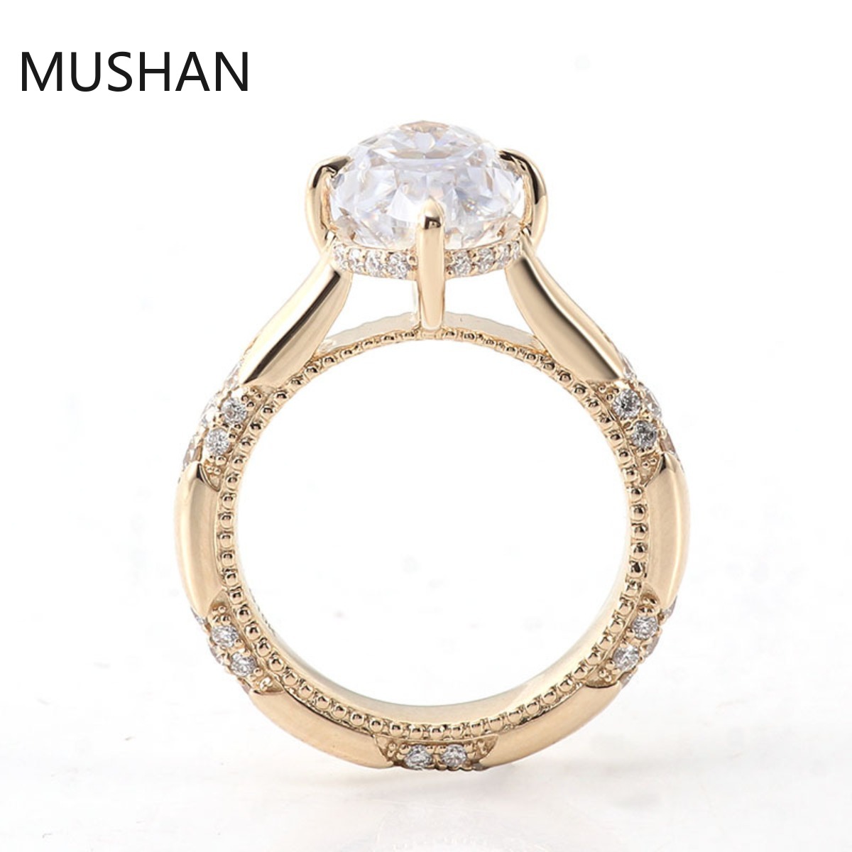 MUSHAN แหวนทองคำ 14K 18K หรูหร - Moissanite Ring บทวิจารณ์และราคา
