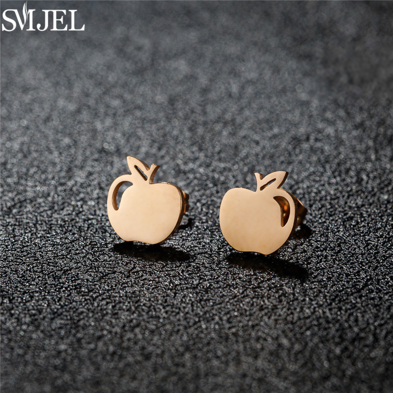 ตลกสแตนเลส Apple สตั๊ดต่างหูผู - Eve Jewelry & Watches Distribuidor Oficial Rolex Buenos Aires บทวิจารณ์และราคา