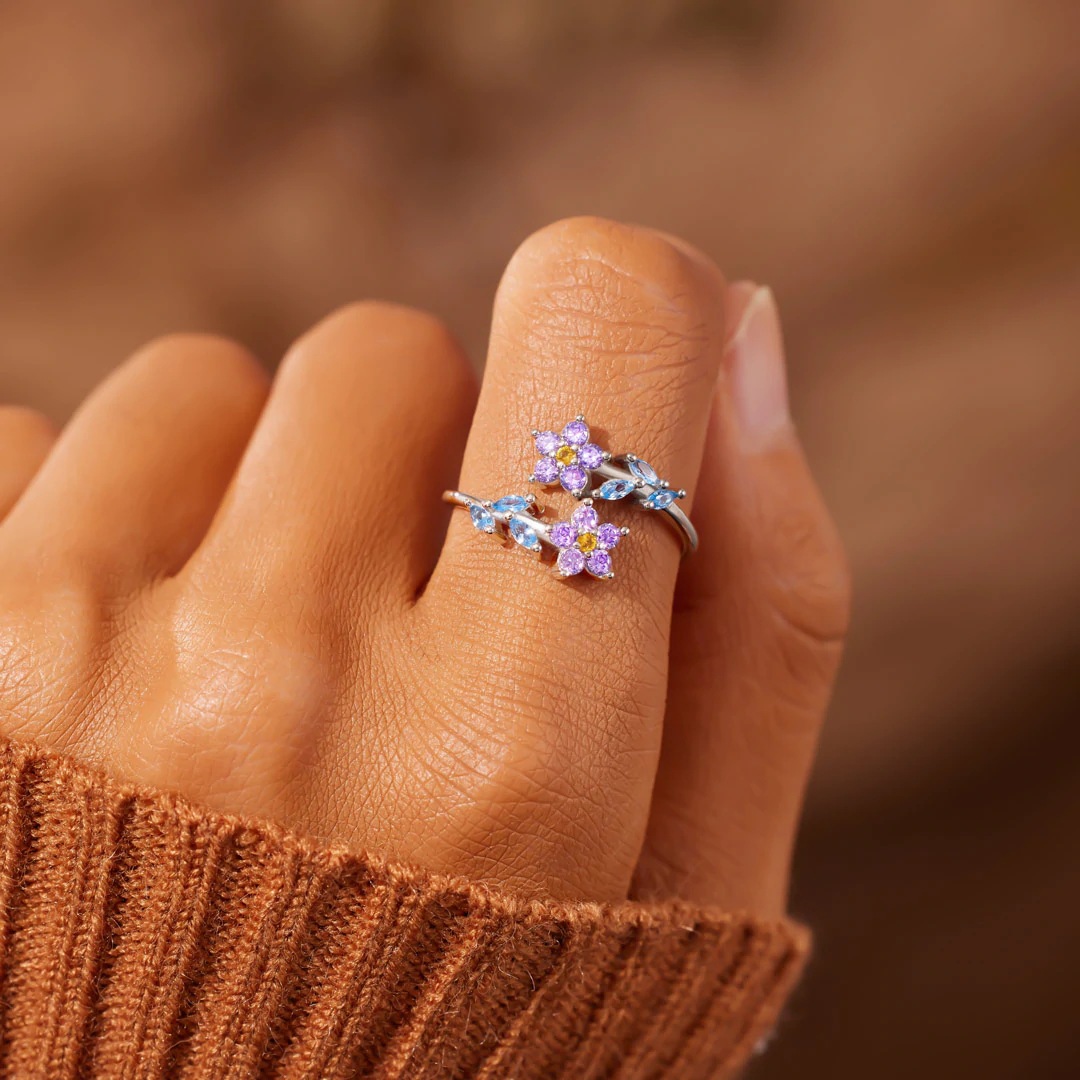 แหวนเพชรรูปใบไม้สีเงินแท้925แฟ - Statement Cocktail Ring บทวิจารณ์และราคา