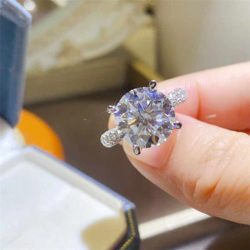 5 กะรัต D สี VVS1 Moissanite แ - Moissanite Ring บทวิจารณ์และราคา
