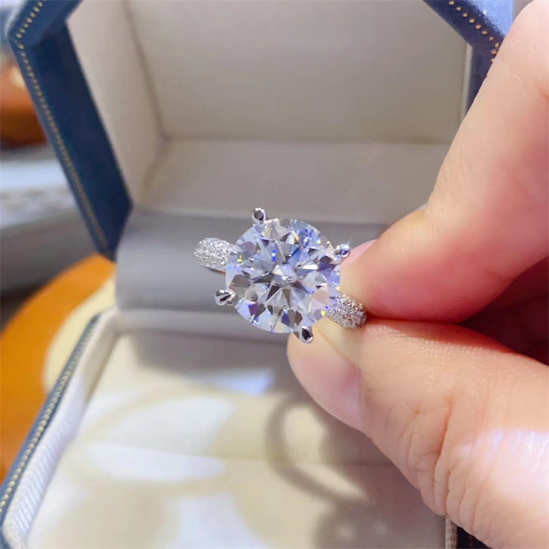 5 กะรัต D สี VVS1 Moissanite แ - Moissanite Ring บทวิจารณ์และราคา