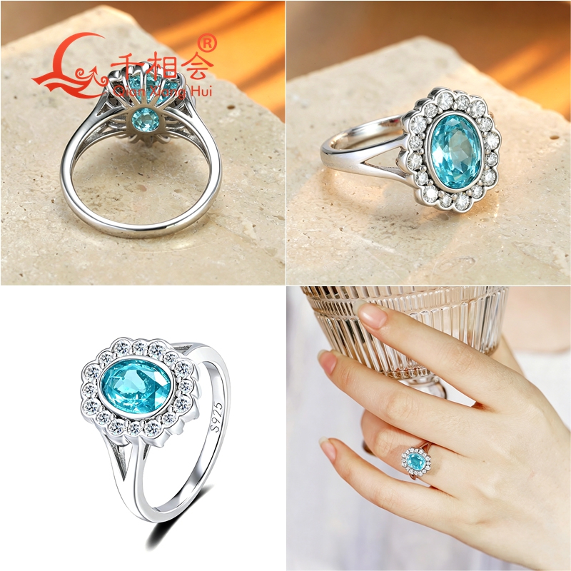 แหวนโอวัลพาราไอบาทัวร์มาลีนเพา - Moissanite Ring บทวิจารณ์และราคา