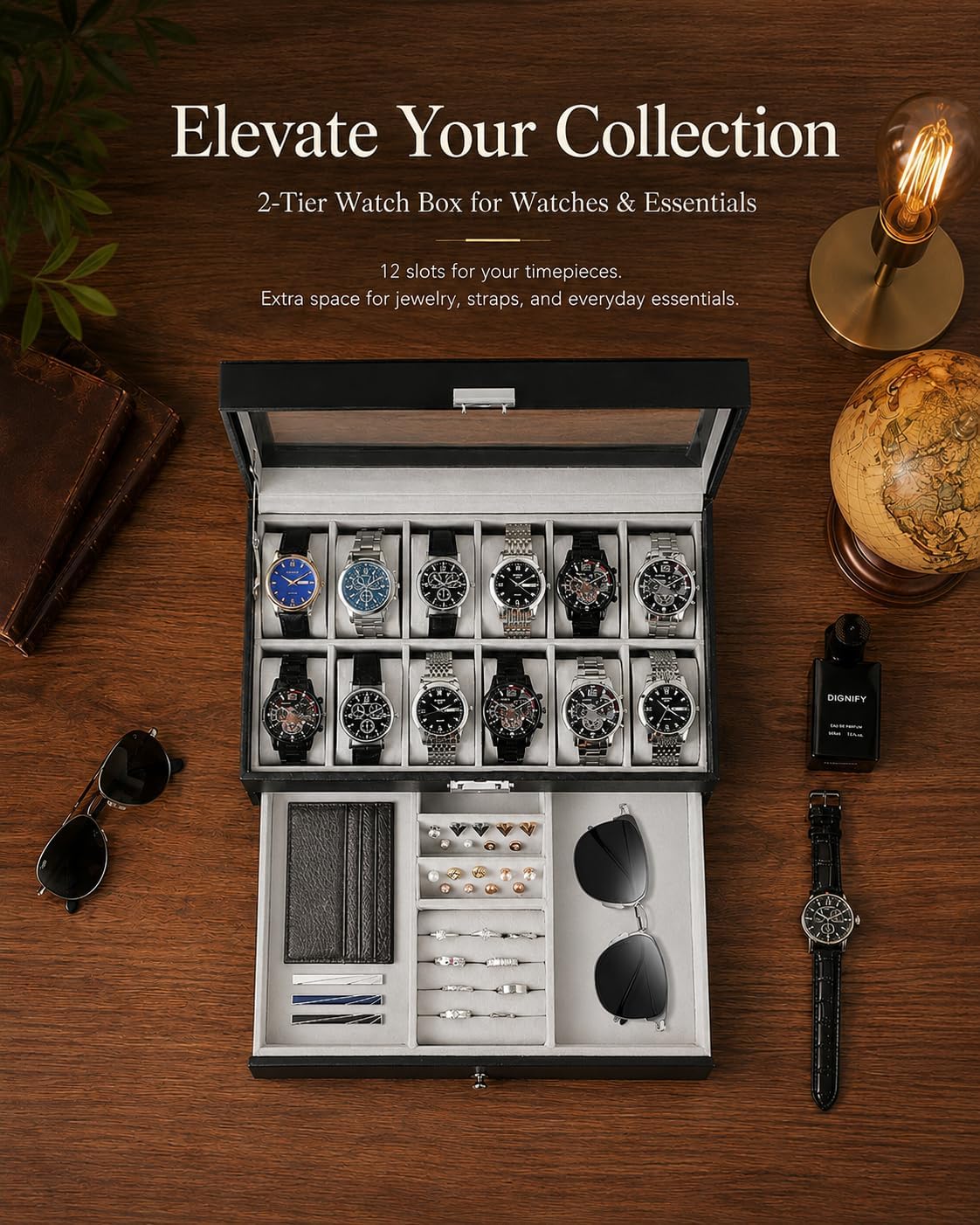 กล่องเก็บนาฬิกาสำหรับผู้ชาย ขอ - Jewelry Watches Men บทวิจารณ์และราคา