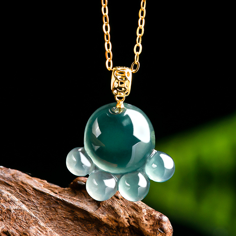 จี้หยกน้ำเงินธรรมชาติรูปอุ้งเท - Jewelry & Watches Sp Z Oo Ul Frezerów 3 บทวิจารณ์และราคา