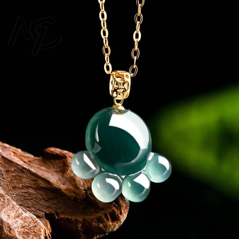 จี้หยกน้ำเงินธรรมชาติรูปอุ้งเท - Jewelry & Watches Sp Z Oo Ul Frezerów 3 บทวิจารณ์และราคา