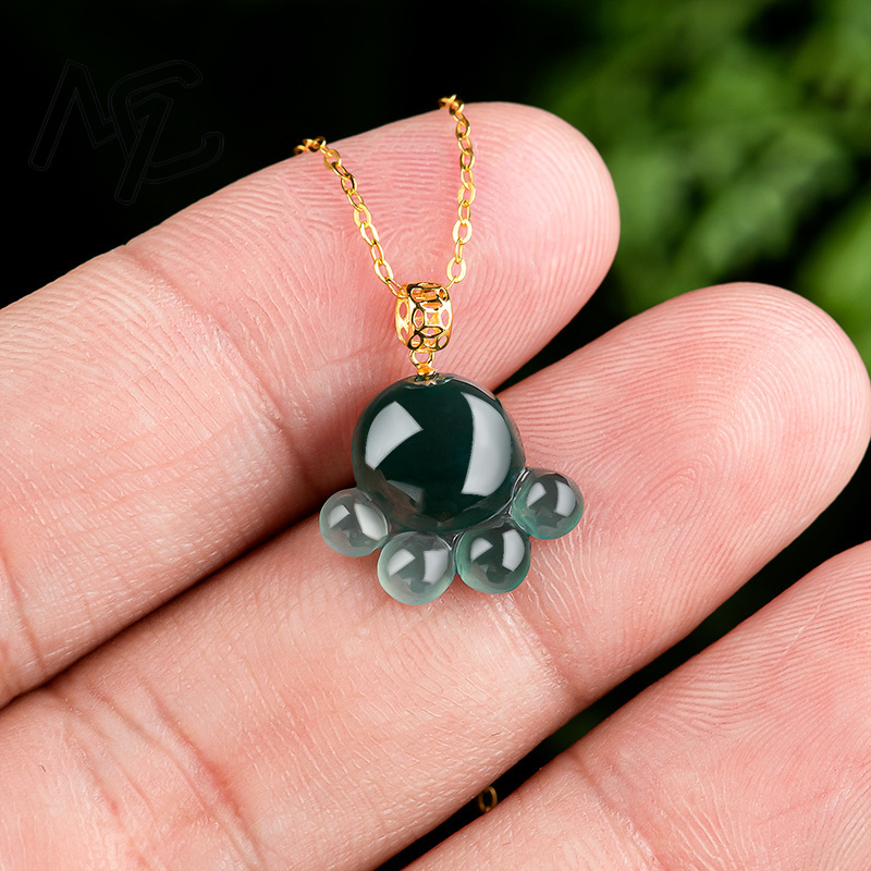 จี้หยกน้ำเงินธรรมชาติรูปอุ้งเท - Jewelry & Watches Sp Z Oo Ul Frezerów 3 บทวิจารณ์และราคา