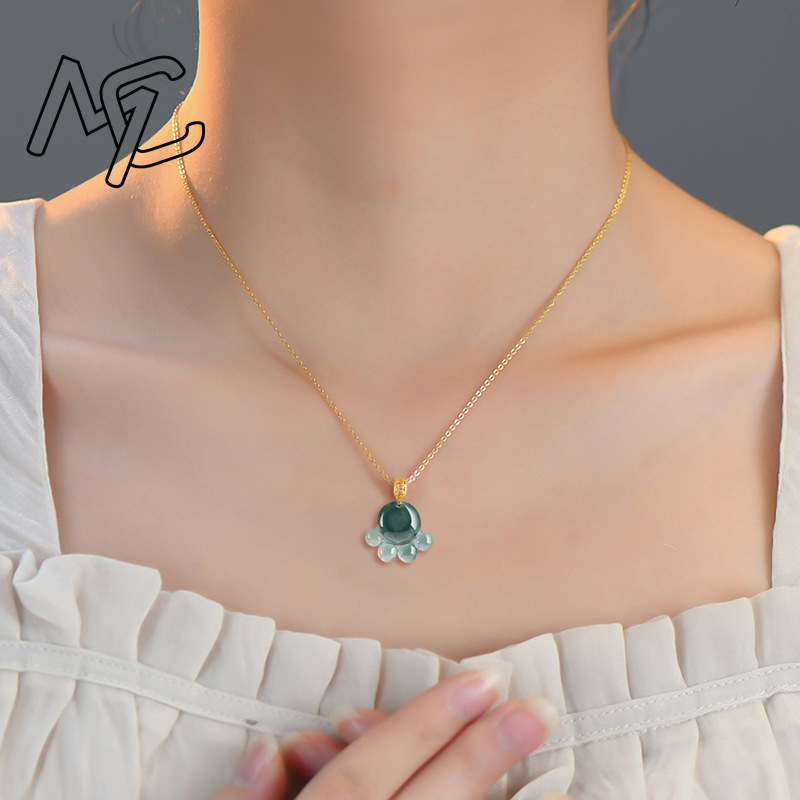 จี้หยกน้ำเงินธรรมชาติรูปอุ้งเท - Jewelry & Watches Sp Z Oo Ul Frezerów 3 บทวิจารณ์และราคา