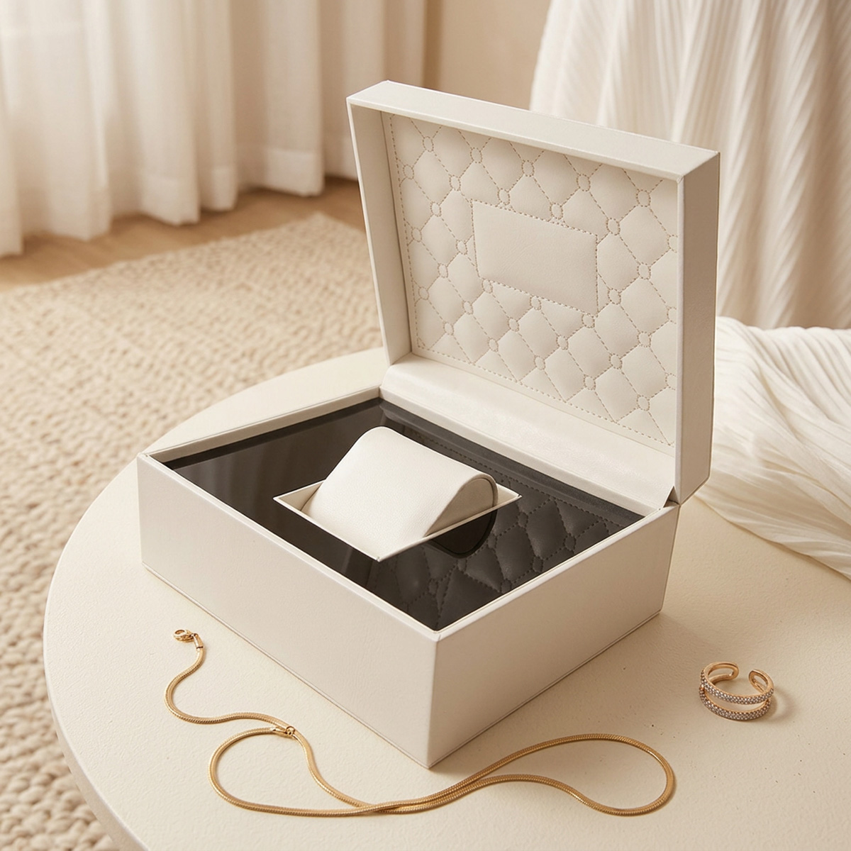 กล่องใส่นาฬิกาหนัง PU ตัดด้วยเ - Jewelry And Watches Exhibition บทวิจารณ์และราคา