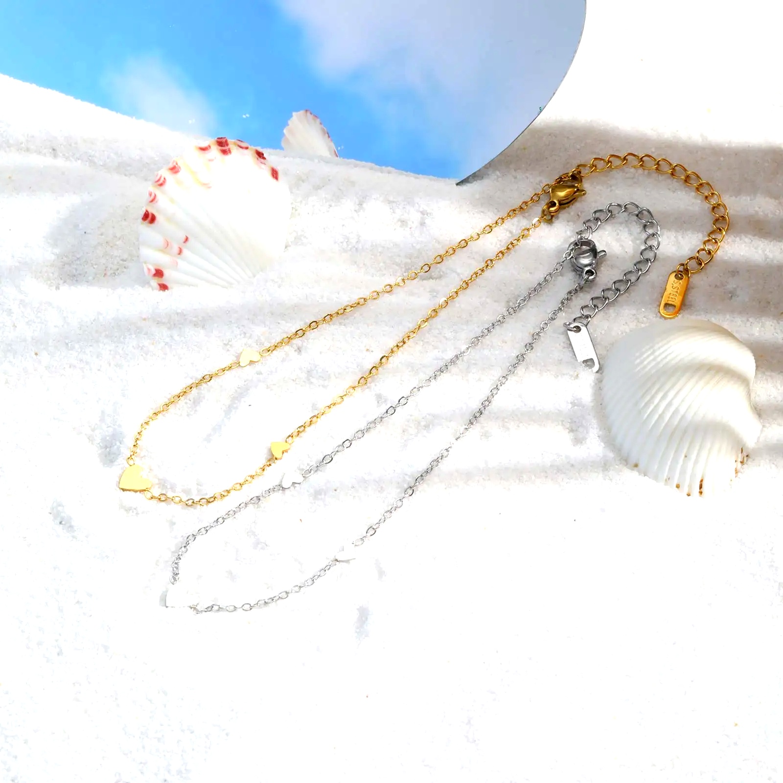 สร้อยข้อเท้ารูปหัวใจสแตนเลสสำห - Jc Jewelry & Watches บทวิจารณ์และราคา