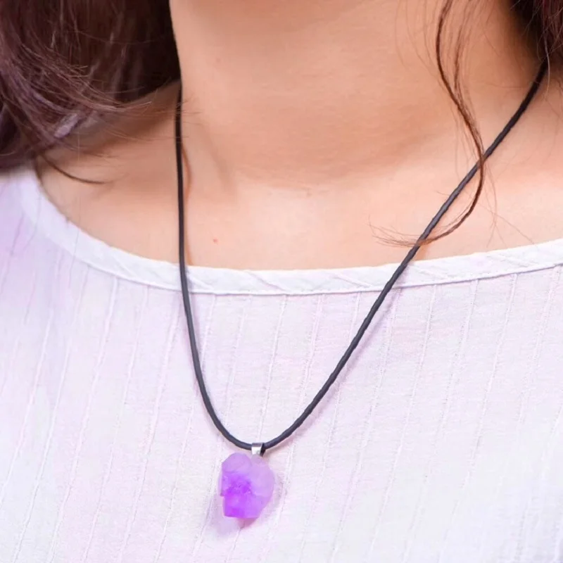 อเมทิสต์ธรรมชาติดอกไม้สร้อยคอ  - Crystal Choker Necklace บทวิจารณ์และราคา