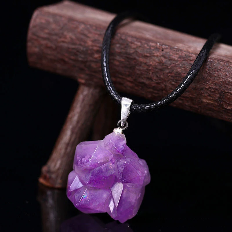 อเมทิสต์ธรรมชาติดอกไม้สร้อยคอ  - Crystal Choker Necklace บทวิจารณ์และราคา